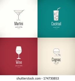 Label set for restaurant and cafe