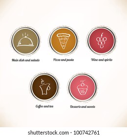 Label set for restaurant, cafe and bar