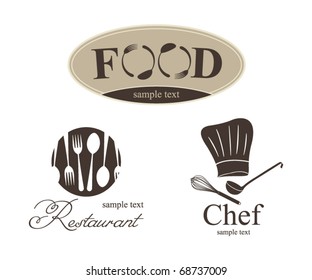 Label set for restaurant, cafe and bar