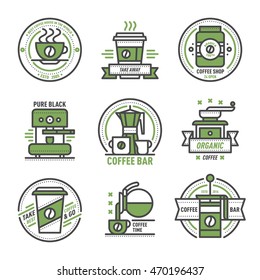 Label set for restaurant coffee monogram design