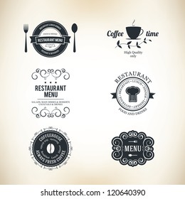 Label set for restaurant menu design