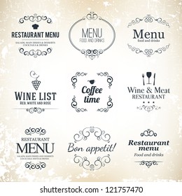 Label Set For Restaurant Menu Design