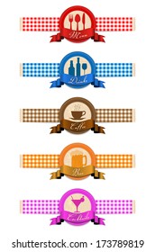 Label set for restaurant menu design - vector illustration