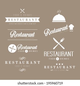 Label set for restaurant menu design 