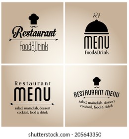 Label set for restaurant menu design