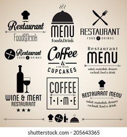 Label set for restaurant menu design 