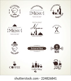 Label set for restaurant menu design