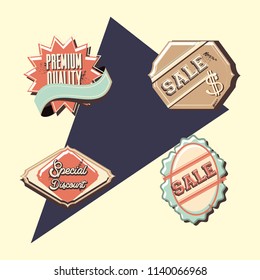 label set retro shopping