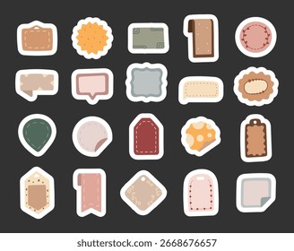 Label set in scandinavian style with assorted tag shapes, decor, symbol, decorative graphic element perfect for your creativity illustration and creative designs projects