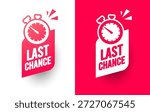 Label Set With Stopwatch Icon And Text Last Chance