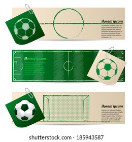 Label set of three with soccer and football elements