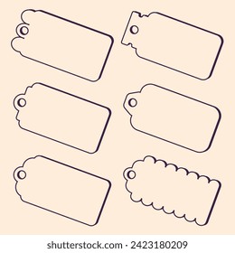 Label set. Various shapes of cards. Tags. Typography element. Label on clothing, gift. Gift tags. Vector labels