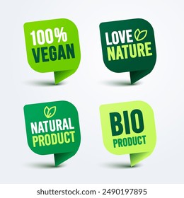 Label Set For Vegan And Natural Product