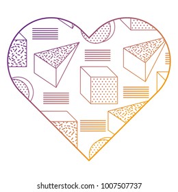 label shape heart different geometric figures