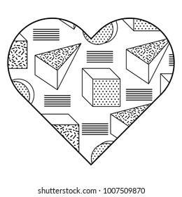 label shape heart different geometric figures