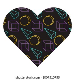 label shape heart different geometric figures