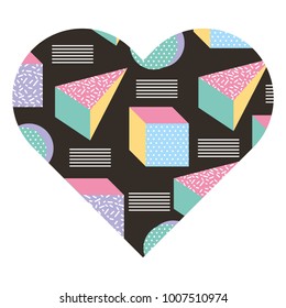 label shape heart different geometric figures