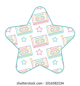 label shape star retro cassette tape recorder