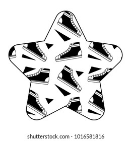 label shape star retro classic sneakers