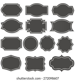 Label Shapes Set Vector Illustration.