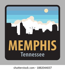 Label or sign with name of Memphis, Tennessee, USA, vector illustration