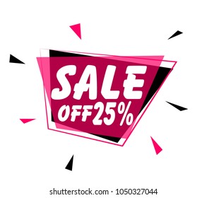 label or sign with pink background