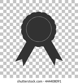 Label sign ribbons. Dark gray icon on transparent background.