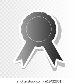 Label sign ribbons. Vector. Blackish icon on transparent background with transition.