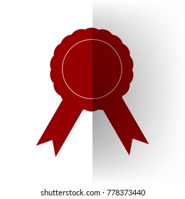 Label sign ribbons. Vector. Bordo icon on white bending paper background.