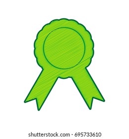 Label sign ribbons. Vector. Lemon scribble icon on white background. Isolated