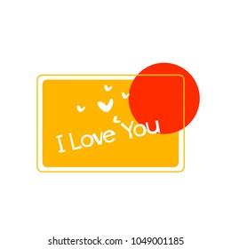 label or sign with square background