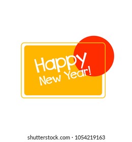 label or sign with square background