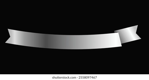 Label Silver Curved Ribbon sign tag banner illustration vector