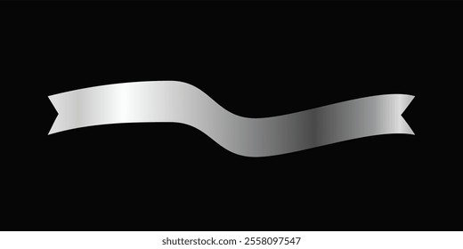 Label Silver Curved Ribbon sign tag banner illustration vector
