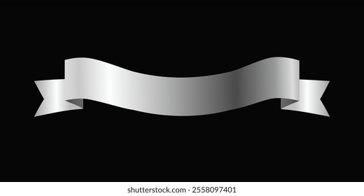 Label Silver Ribbon sign tag banner illustration vector