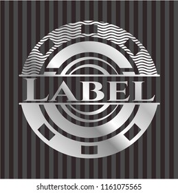 Label silvery badge