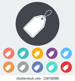 Label. Single flat icon on the circle. Vector illustration.