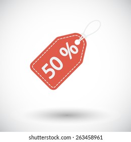 Label. Single flat icon on white background. Vector illustration.