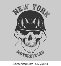 Label with Skull For Motorcycles Club