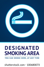 Label smoking area sticker. Vector 10eps