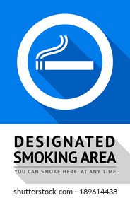 Label smoking area sticker, vector illustration