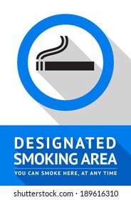 Label smoking area label, vector illustration