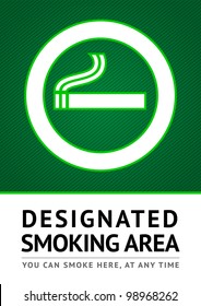 Label smoking place sticker. Vector 10eps