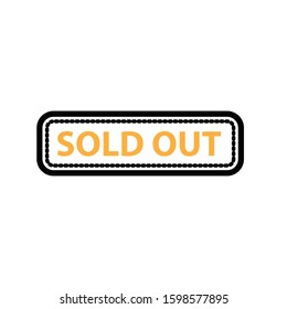 Label Sold Out icon. Line and two colour design template