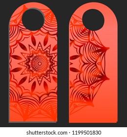 Label with special mandala design. Vector illustration. For hotel, sale. price tag