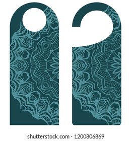 Label with special mandala design. Vector illustration. For hotel, sale. price tag