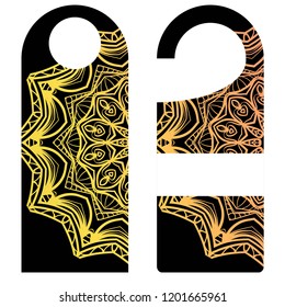 Label with special mandala design. Vector illustration. For hotel, sale. price tag