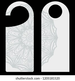 Label with special mandala design. Vector illustration. For hotel, sale. price tag
