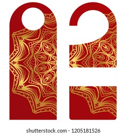 Label with special mandala design. Vector illustration. For hotel, sale. price tag
