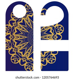 Label with special mandala design. Vector illustration. For hotel, sale. price tag